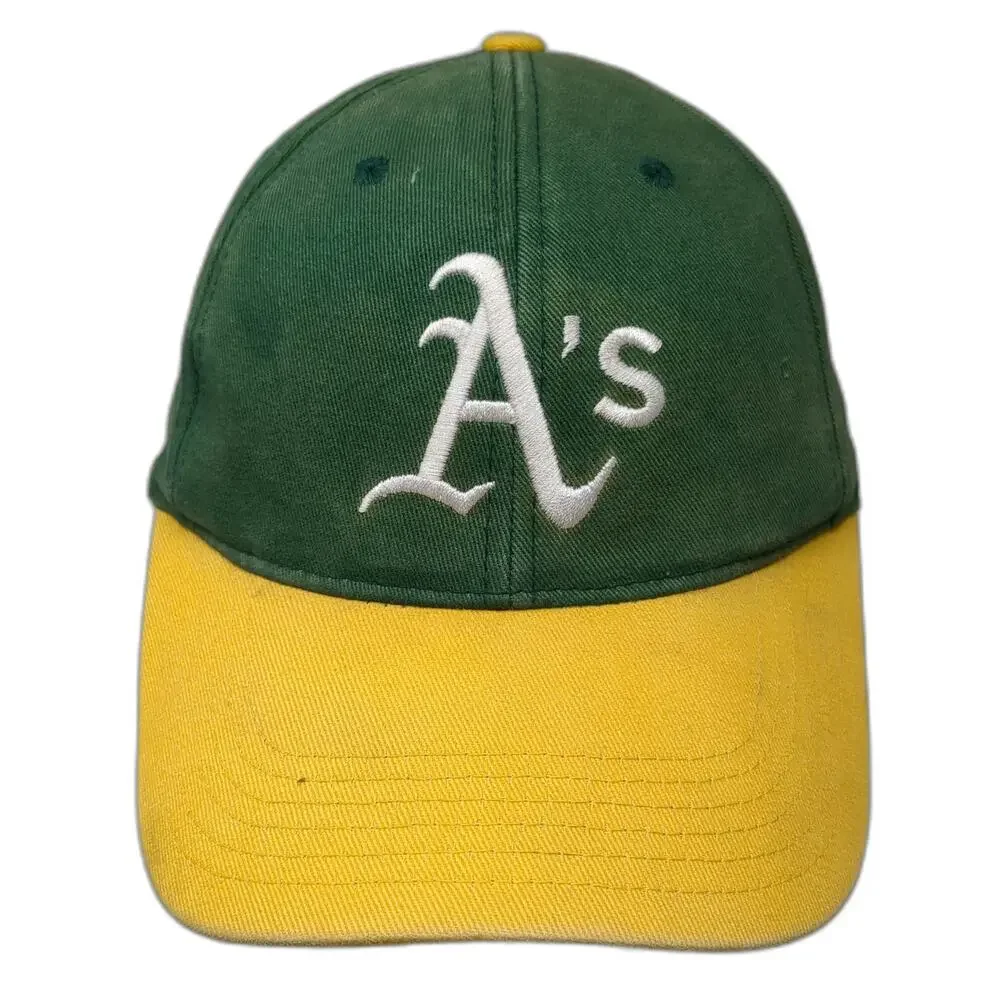 Oakland Athletics MLB Baseball Cap Green Yellow One Size A's Logo Strapback Hat